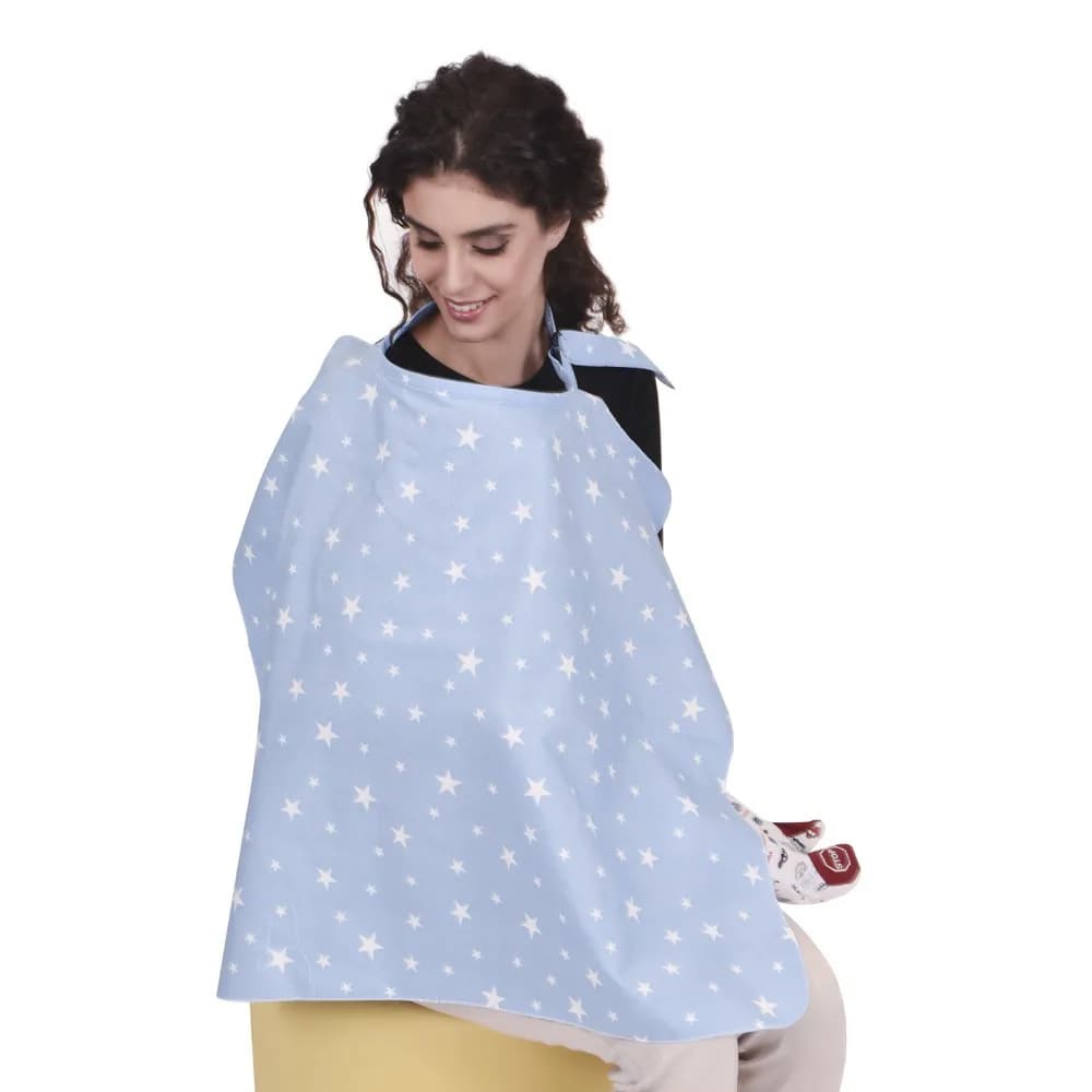 Buckled Breastfeeding Cover - Blue Star
