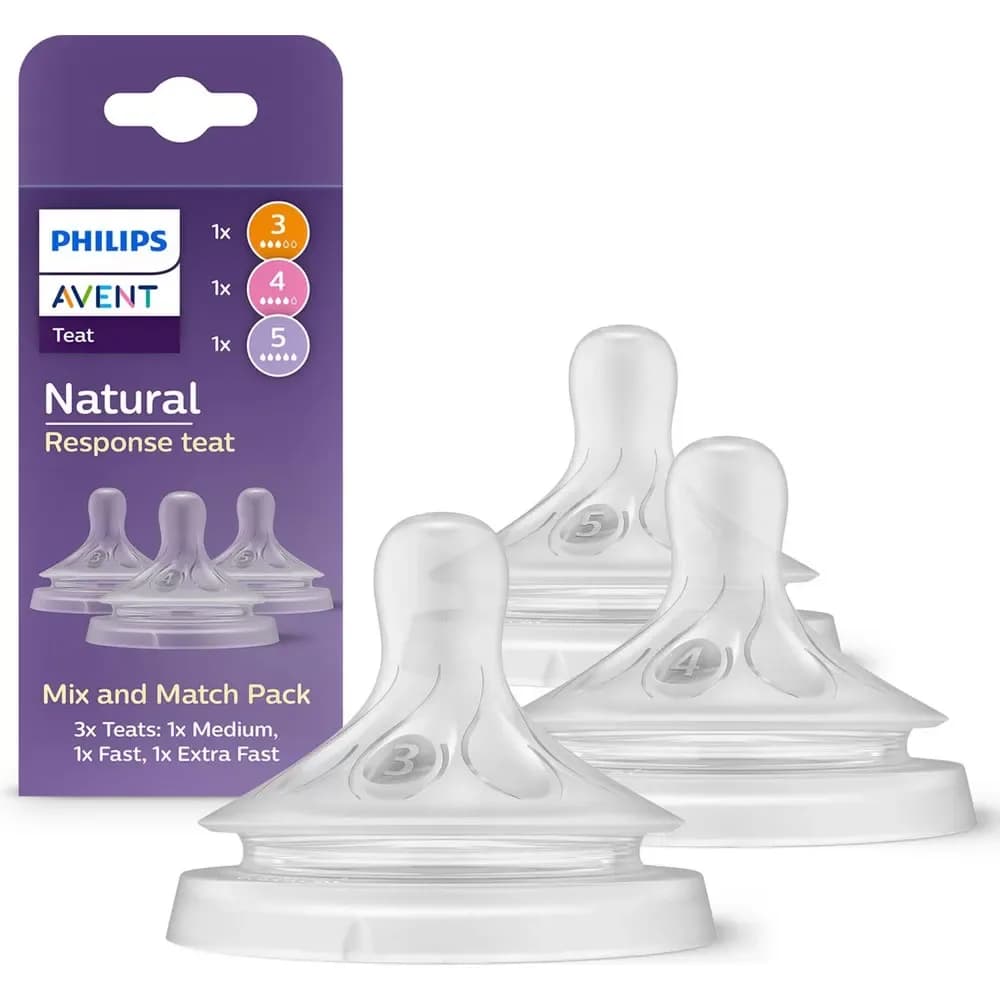 Philips Avent 3 Pack Nipples T3, T4, T5, Different Flows 2